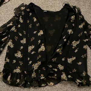 Black long sleeve Zara blouse